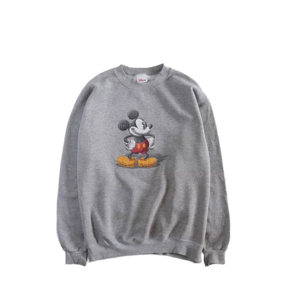 Disney Vintage Old‎ School Mickey Gray Pullover Sweatshirt - Picture 1 of 10